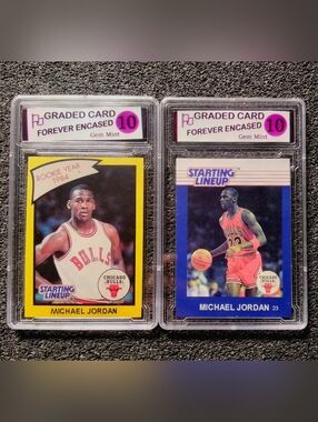 Michael Jordan Chicago Bulls HOF Starting Lineup Basketball Card Set.